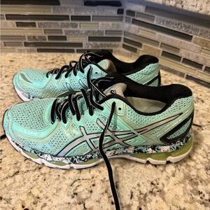 ASICS Gel Kayano 21 Women's Mint/Black/Silver/White Athletic Shoes, Size 9